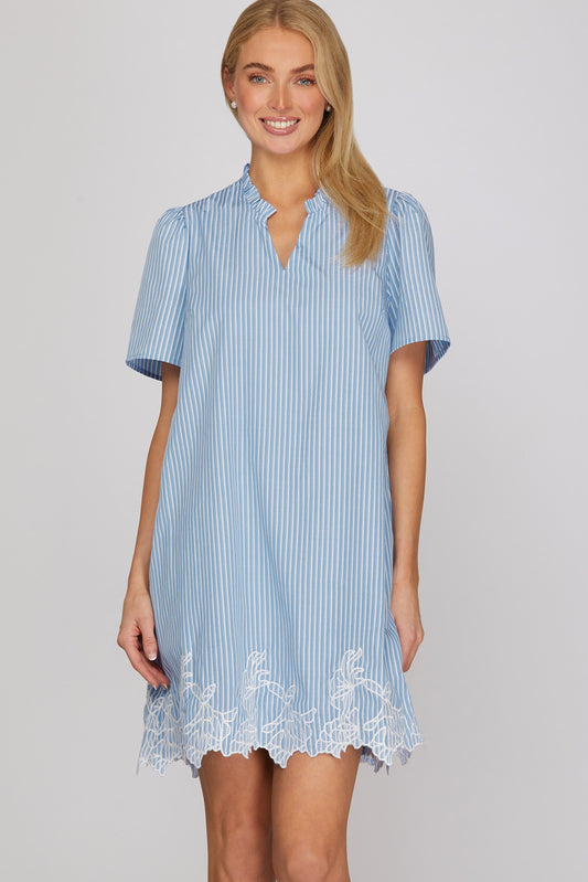 Emb. Hem Mini Dress