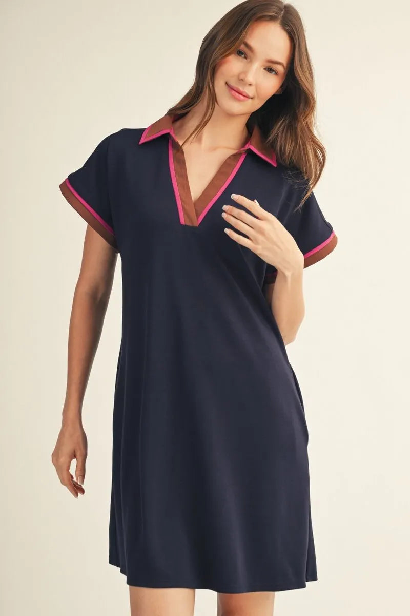 Navy Mix Dress