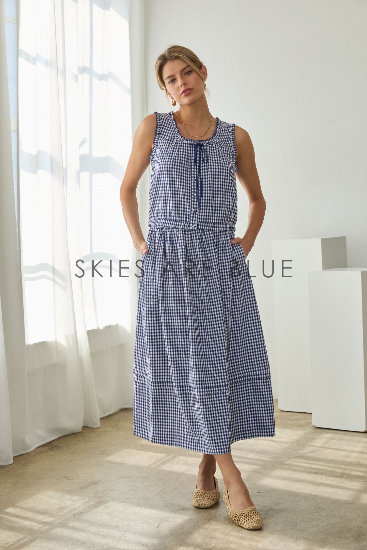 Gingham Midi Skirt