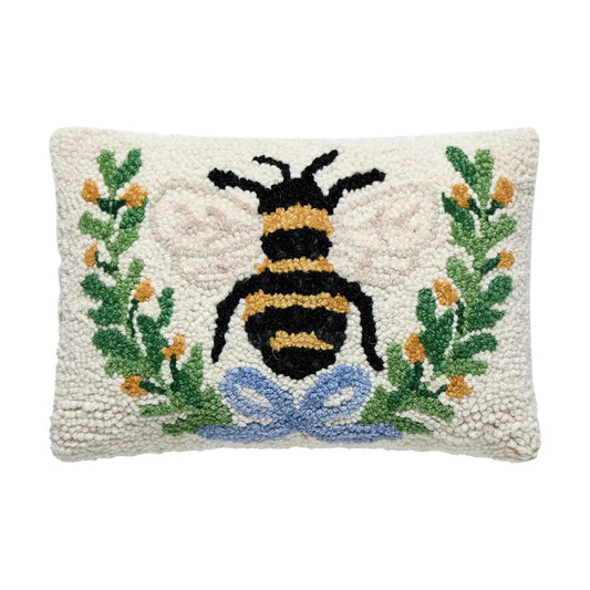 Bee in a Wreath Pillow