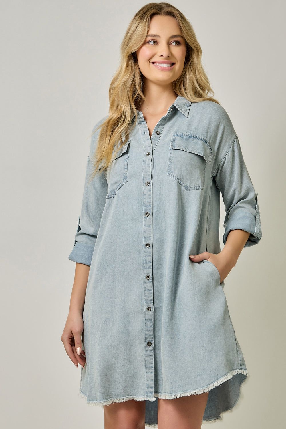 Washed Tencel Shirt Dress