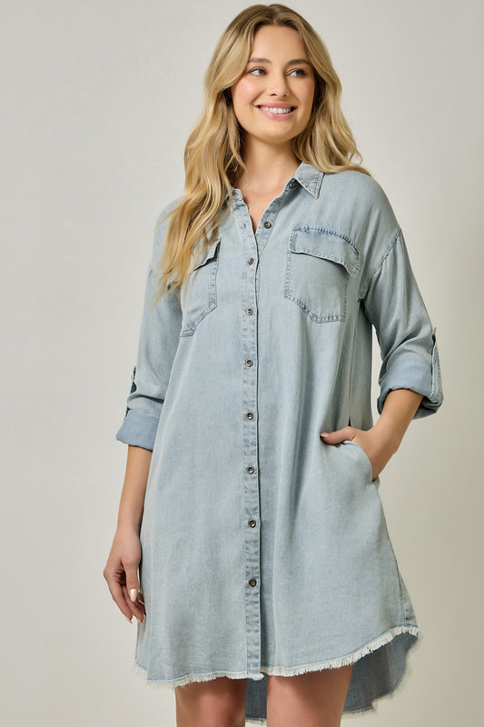 Washed Tencel Shirt Dress