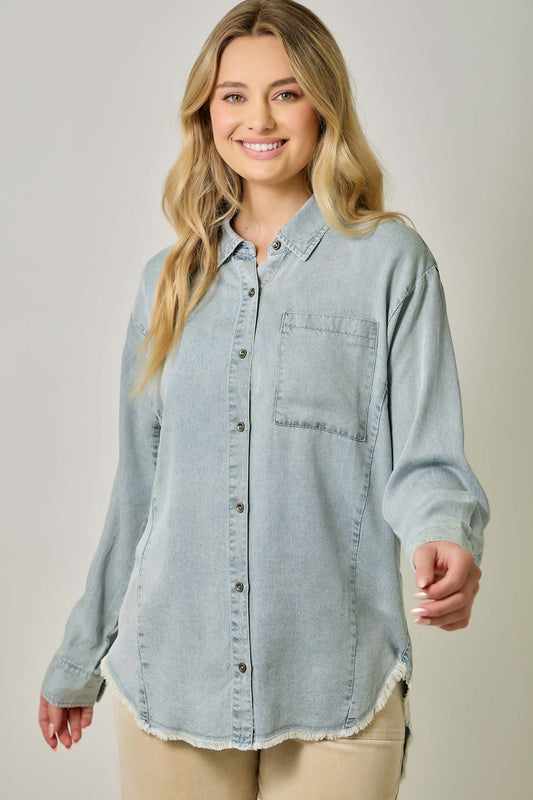 Washed Tencel Oversized Shirt