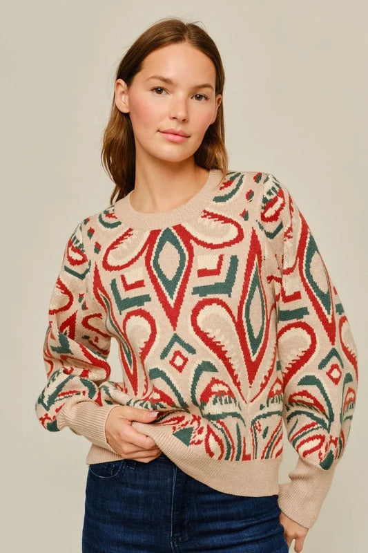 Abstract Sweater Top
