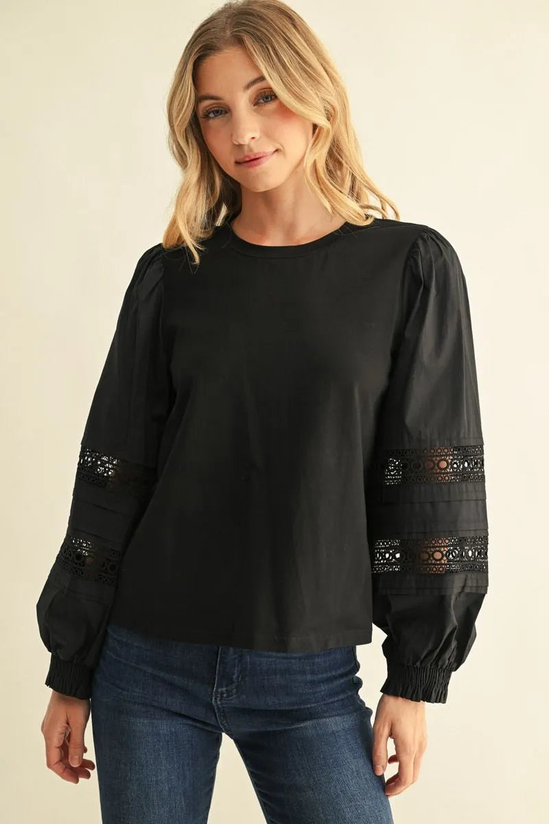 Mixed Media Top Lace Detail