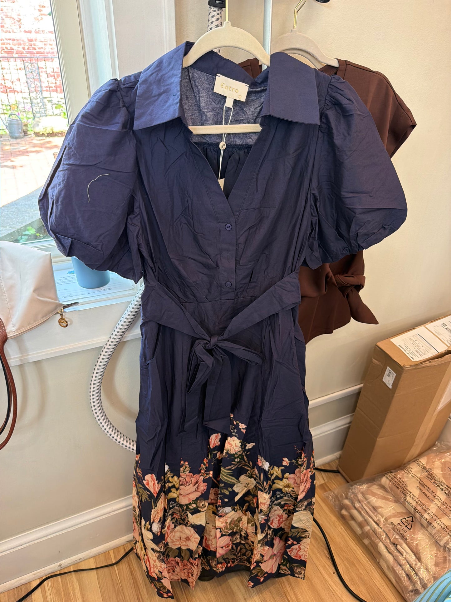 Navy Floral bottom Dress