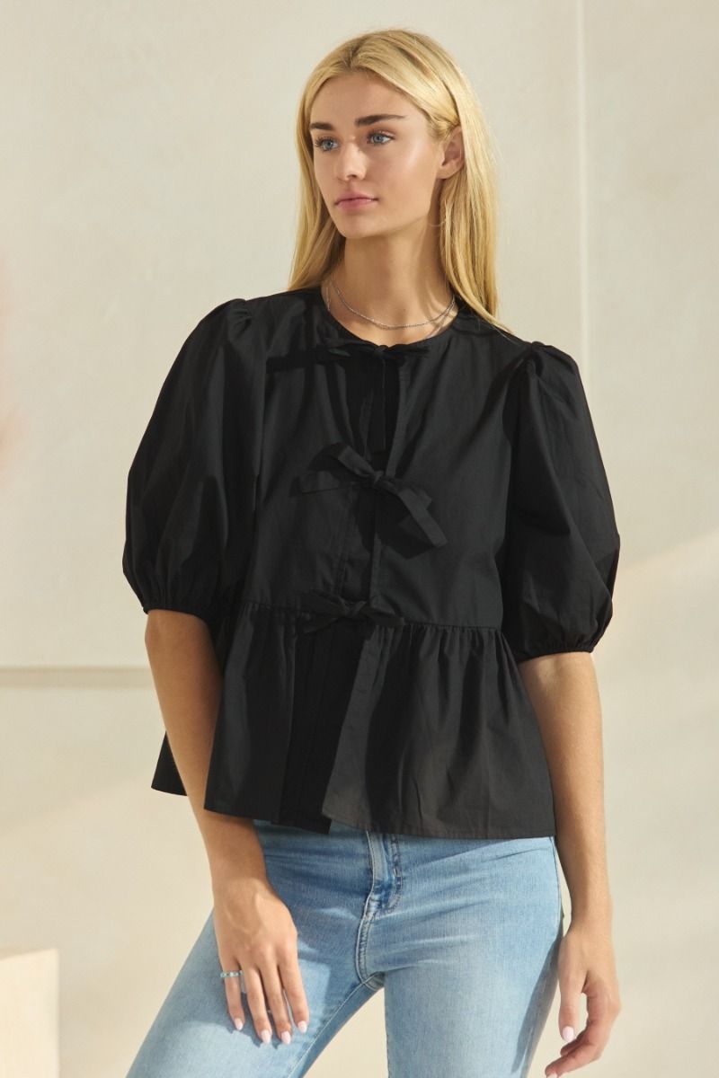 Poplin Front Tie Top