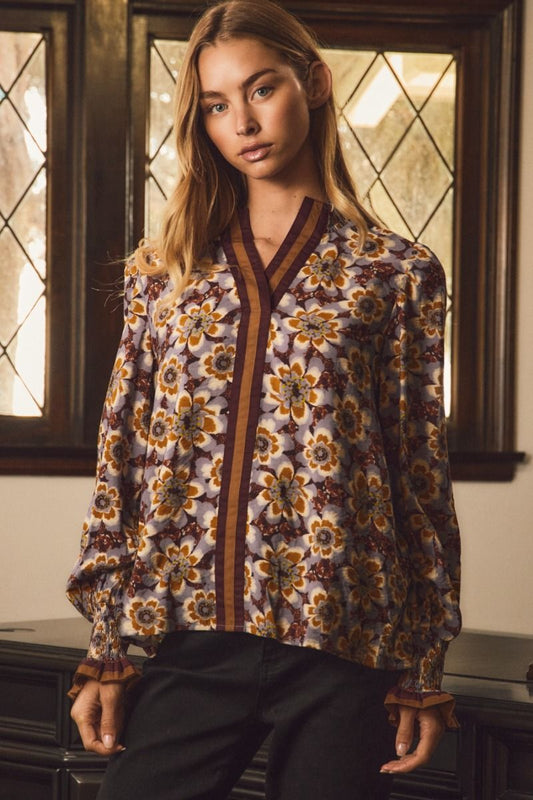 Burgundy Multi Top