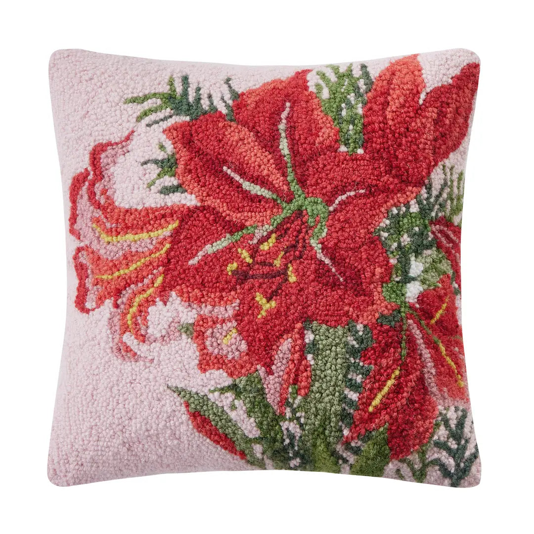 Amaryllis On Pink Hook Pillow