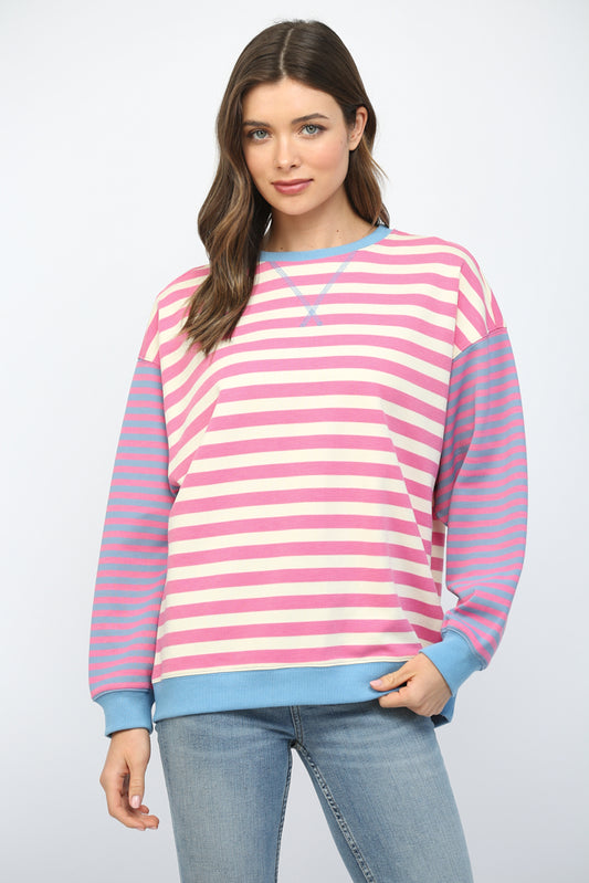 Contrast Ribbed Band Color Block