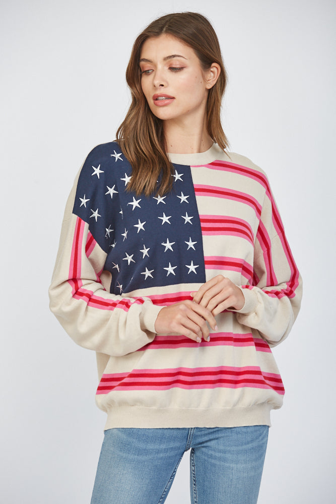 American Flag Crew Neck