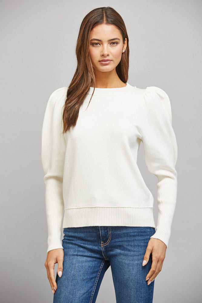 Puff Slv Crew Neck