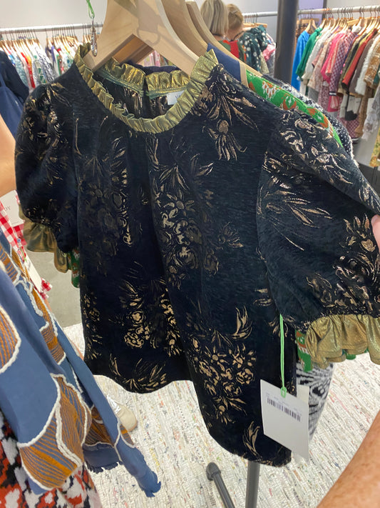 Gold Ruffle Top