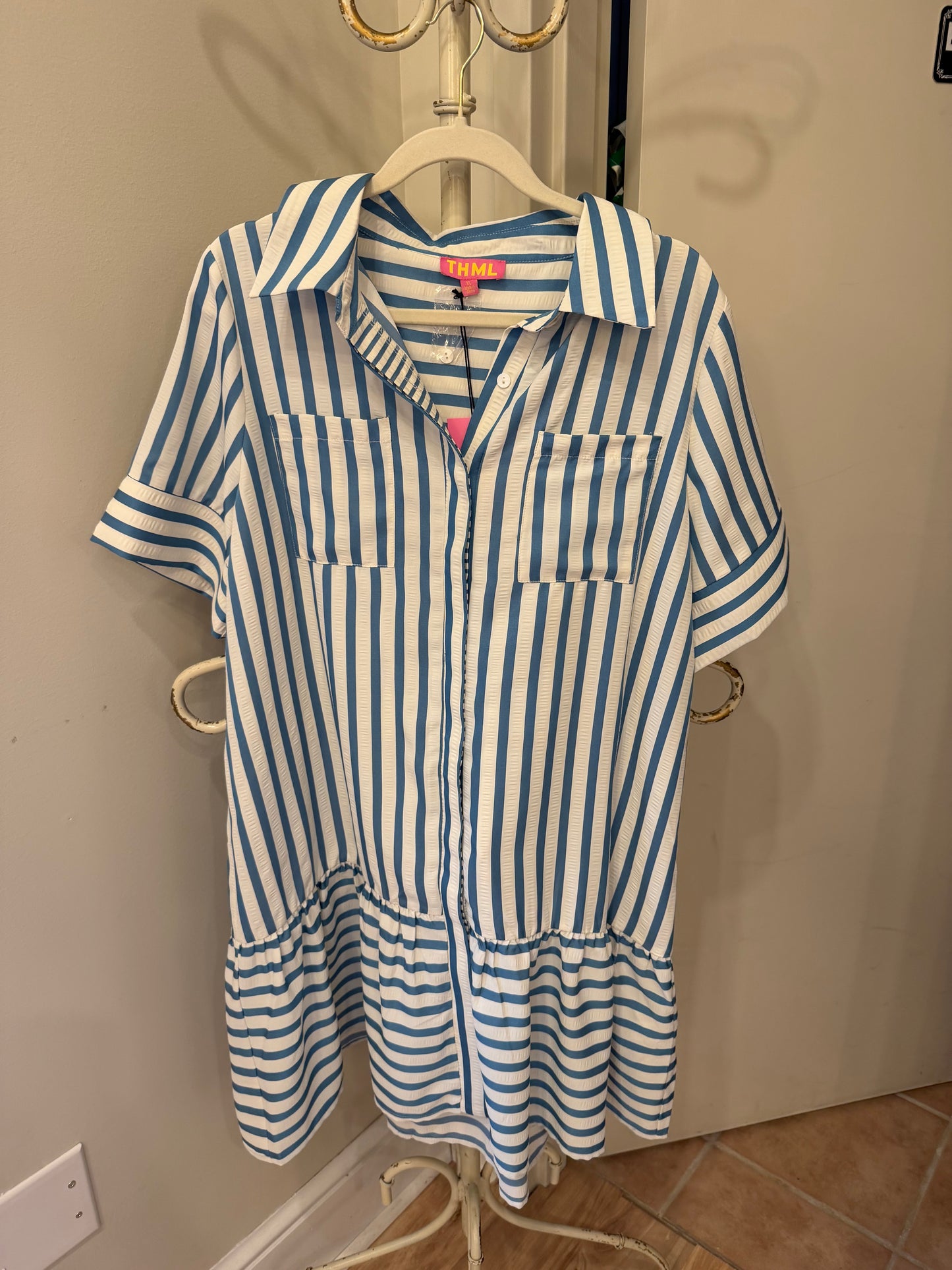 SS Striped Tiered Dress
