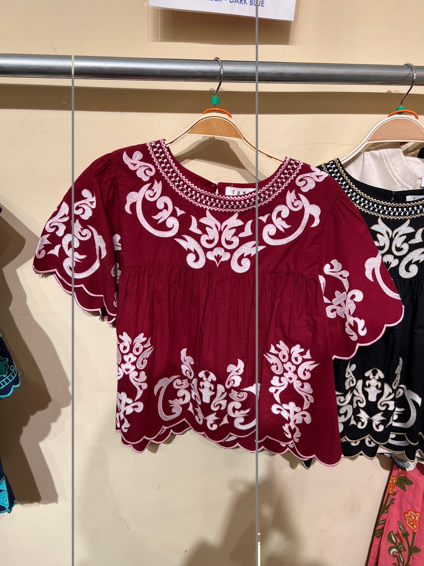Burgundy Flutter Slv. Top