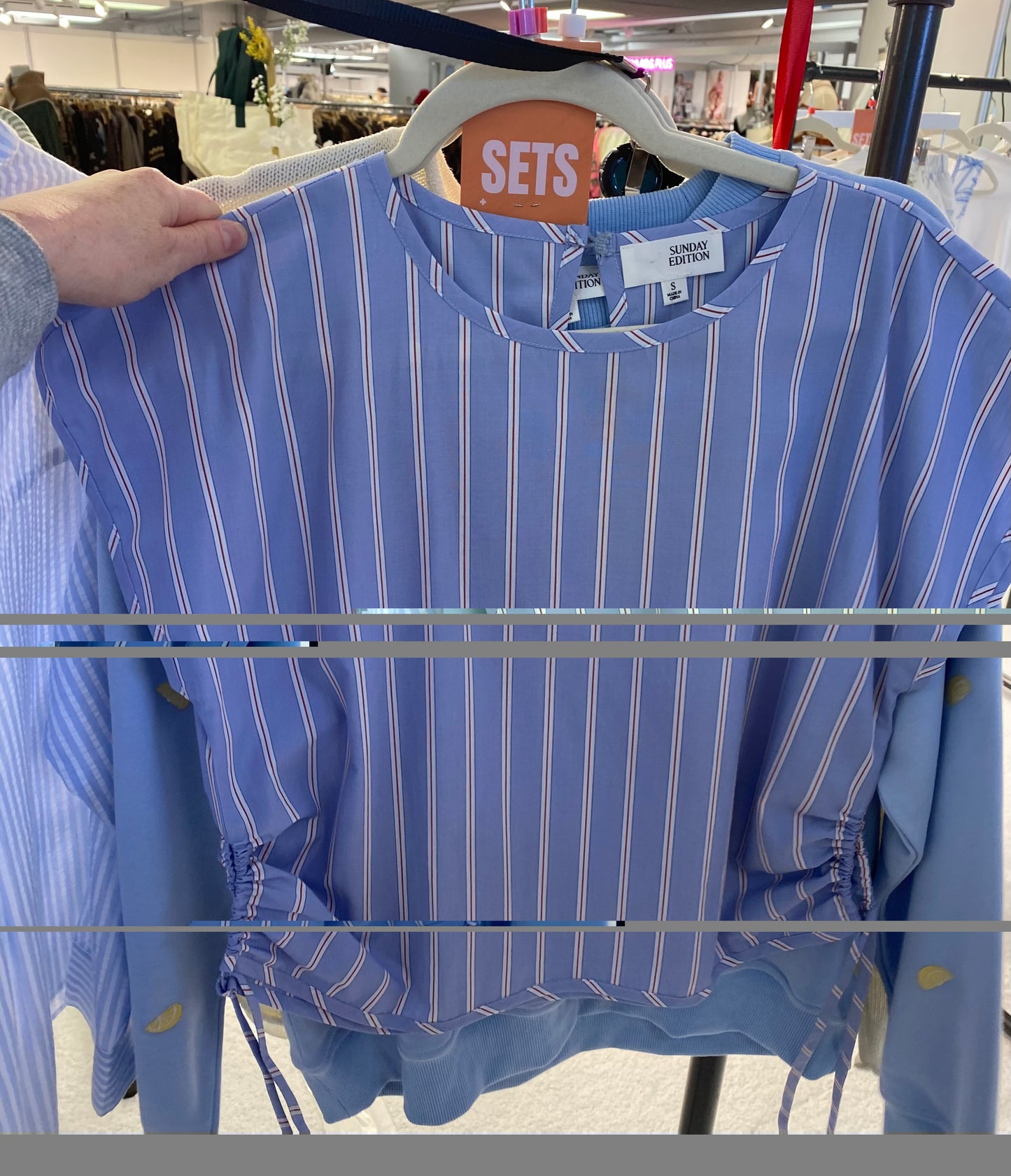 Blue Multi Boxy Top