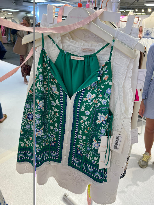 Green/Navy Top