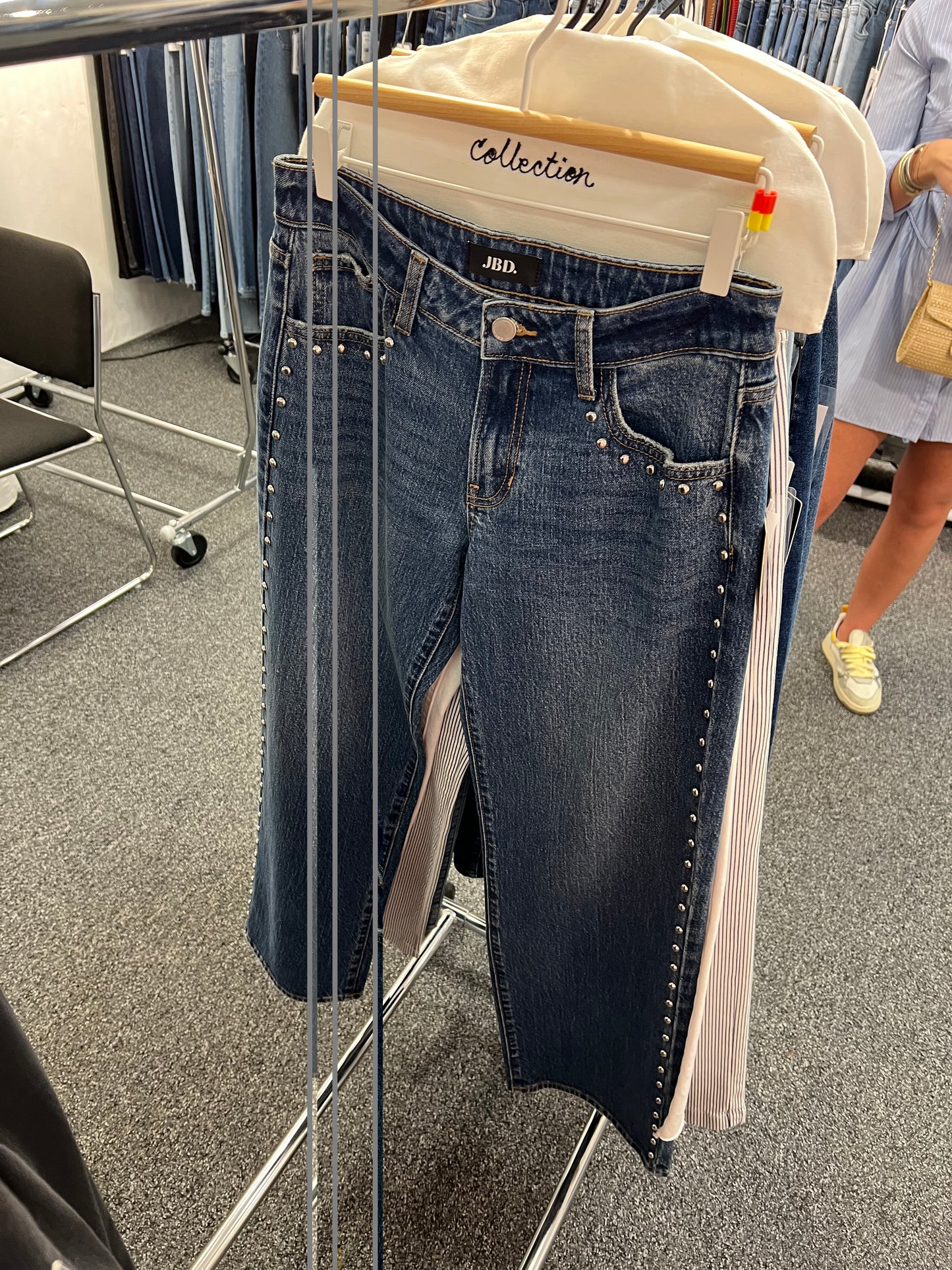 Low Rise Studded Baggy Jean