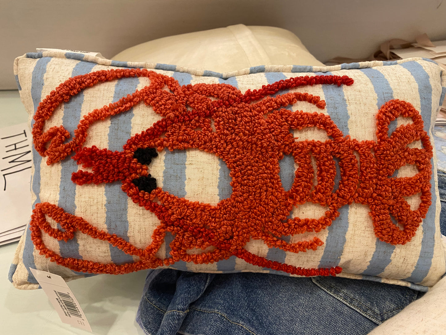 Coastal Lobster Hook Pillow