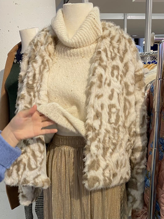 Animal Fur Open Jacket