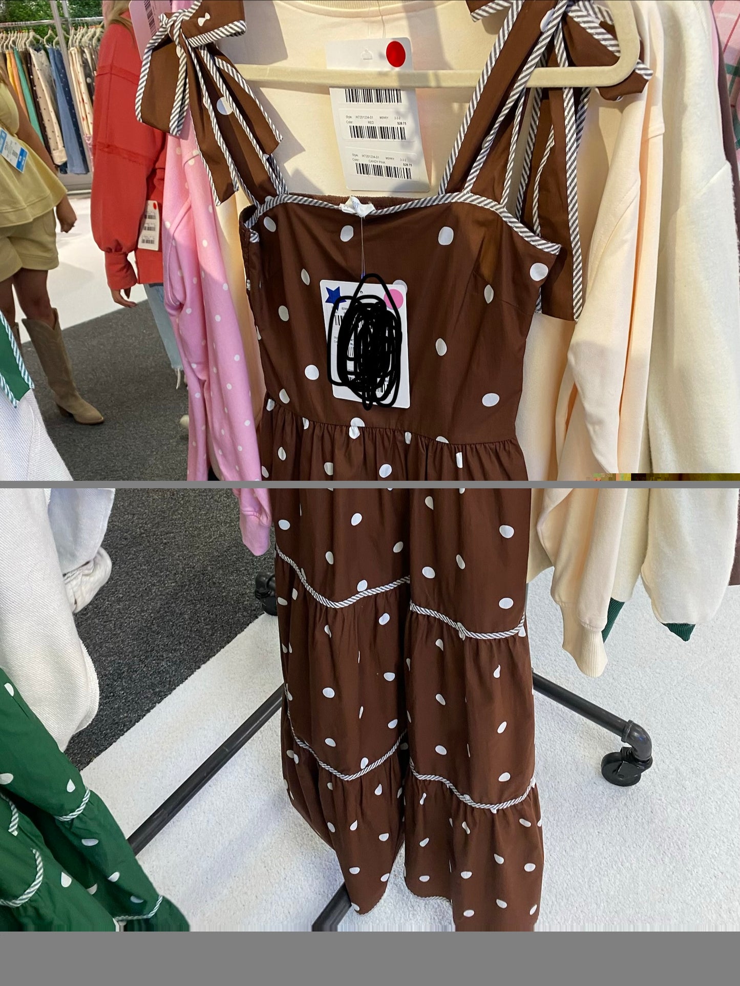 Brown/Ivory Polka Dot Dress