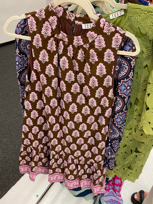 Brown Floral Dress