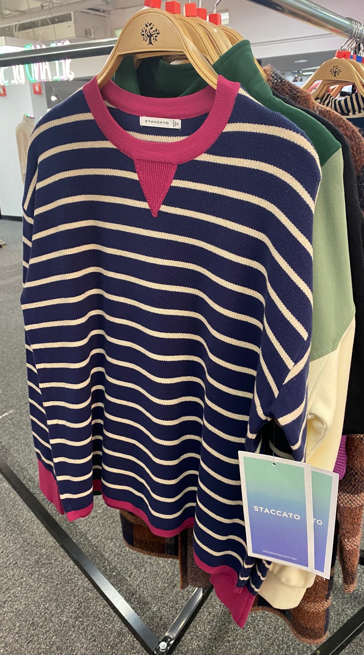 Oversized Striped Navy/Purple Top
