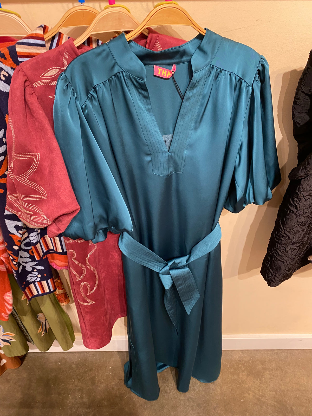 Teal Silk Dress
