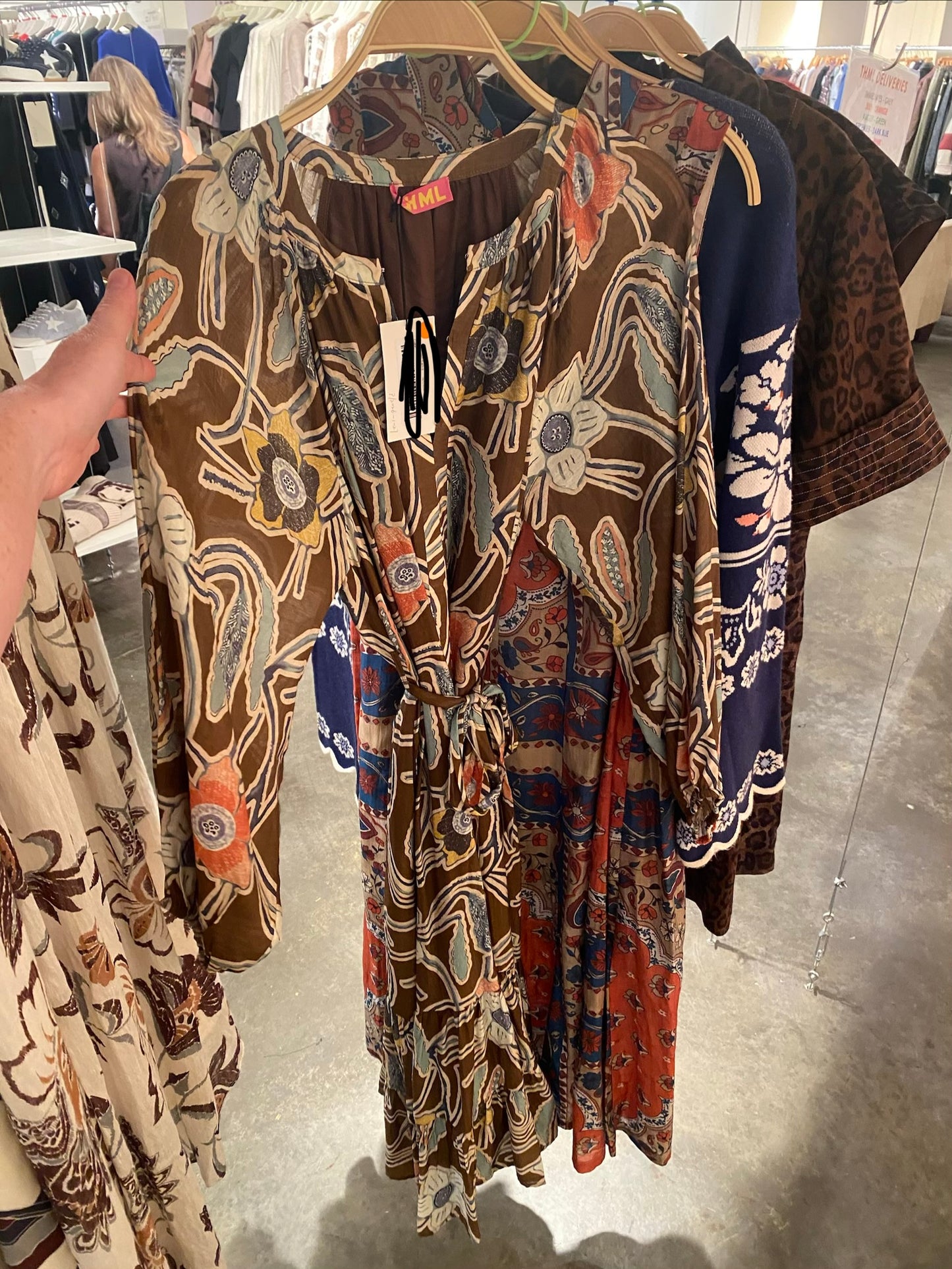 Brown Floral Dress