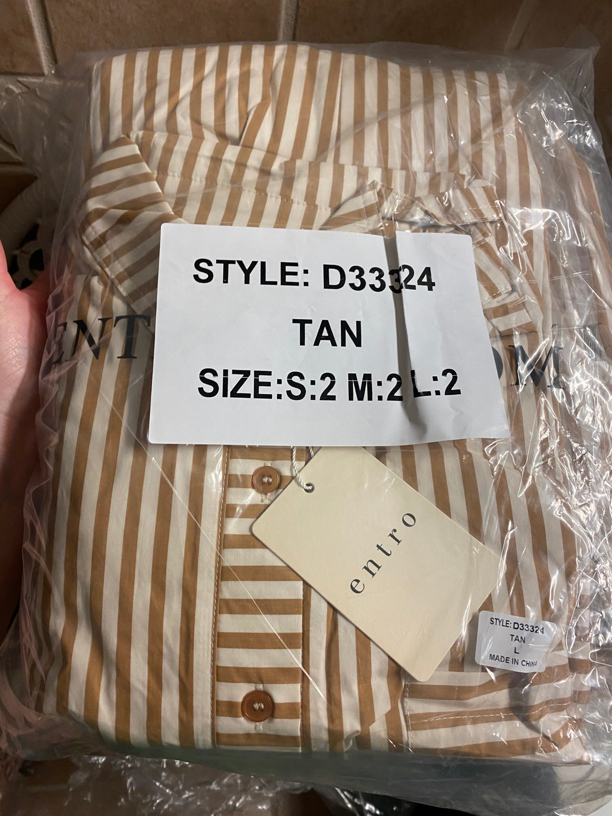 Tan Stripe Dress