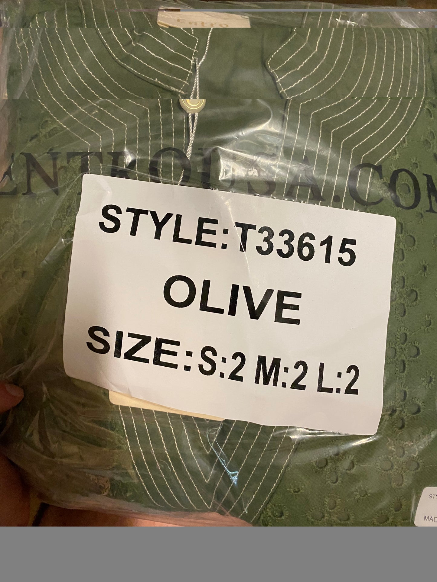 Olive Eyelet Top