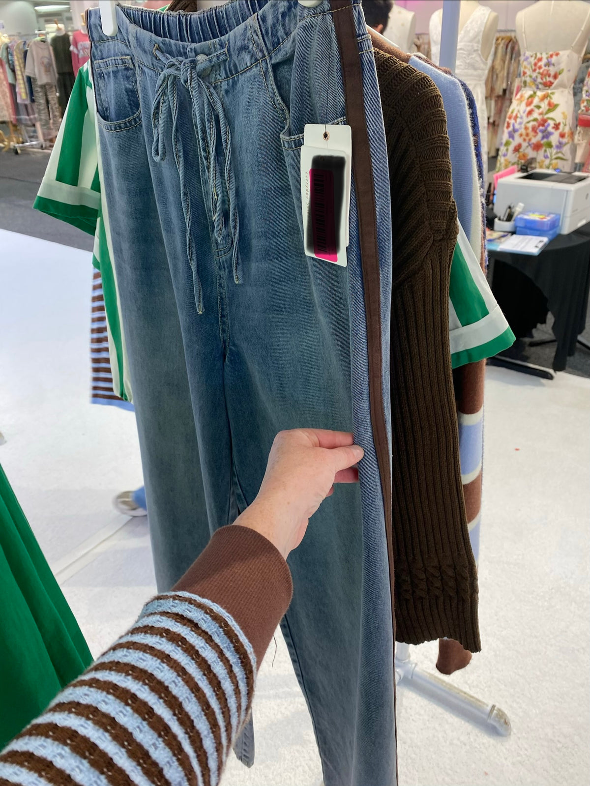 Washed Denim Pants