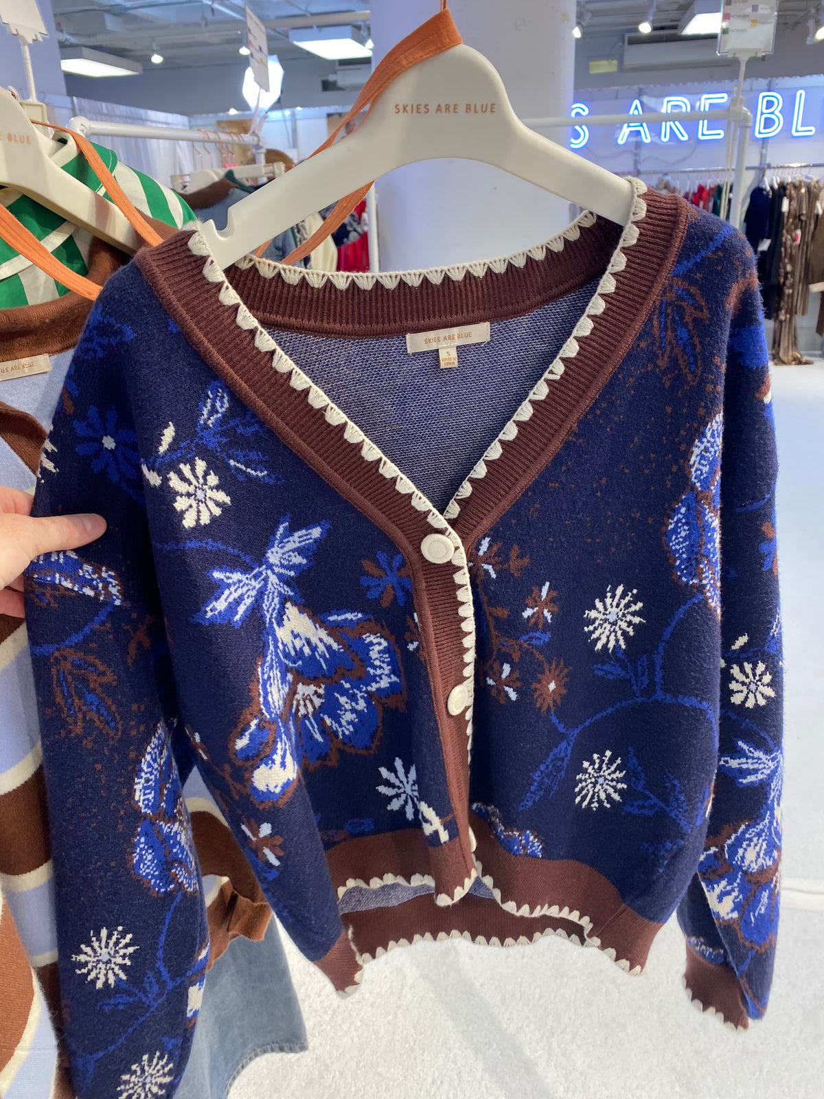 Intarsia Sweater Cardigan