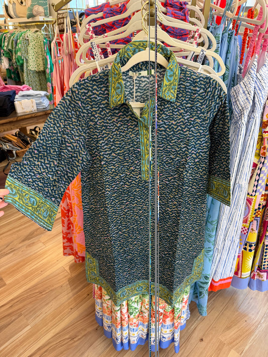 Teal/Olive Shirt Dress