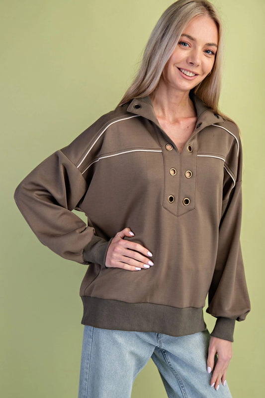 Grommet Detail Sweatshirt
