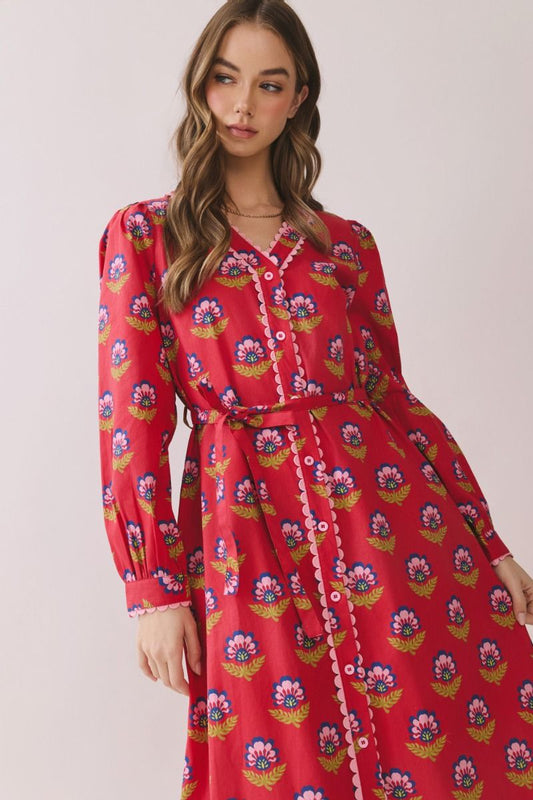Berry Scallop Dress