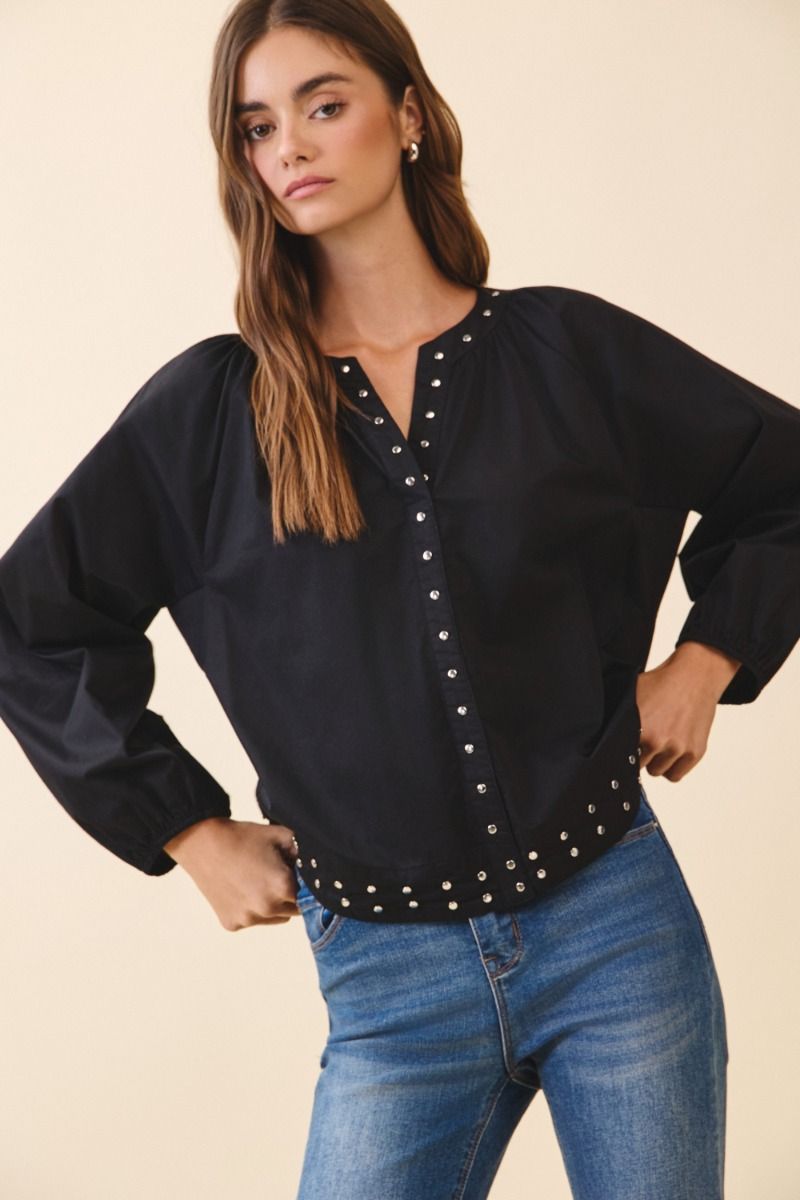 Stud Embellished Top