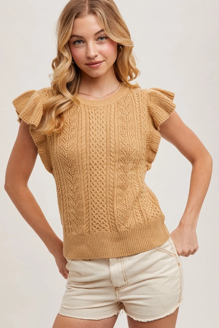 Flutter Slv Knit Sweater