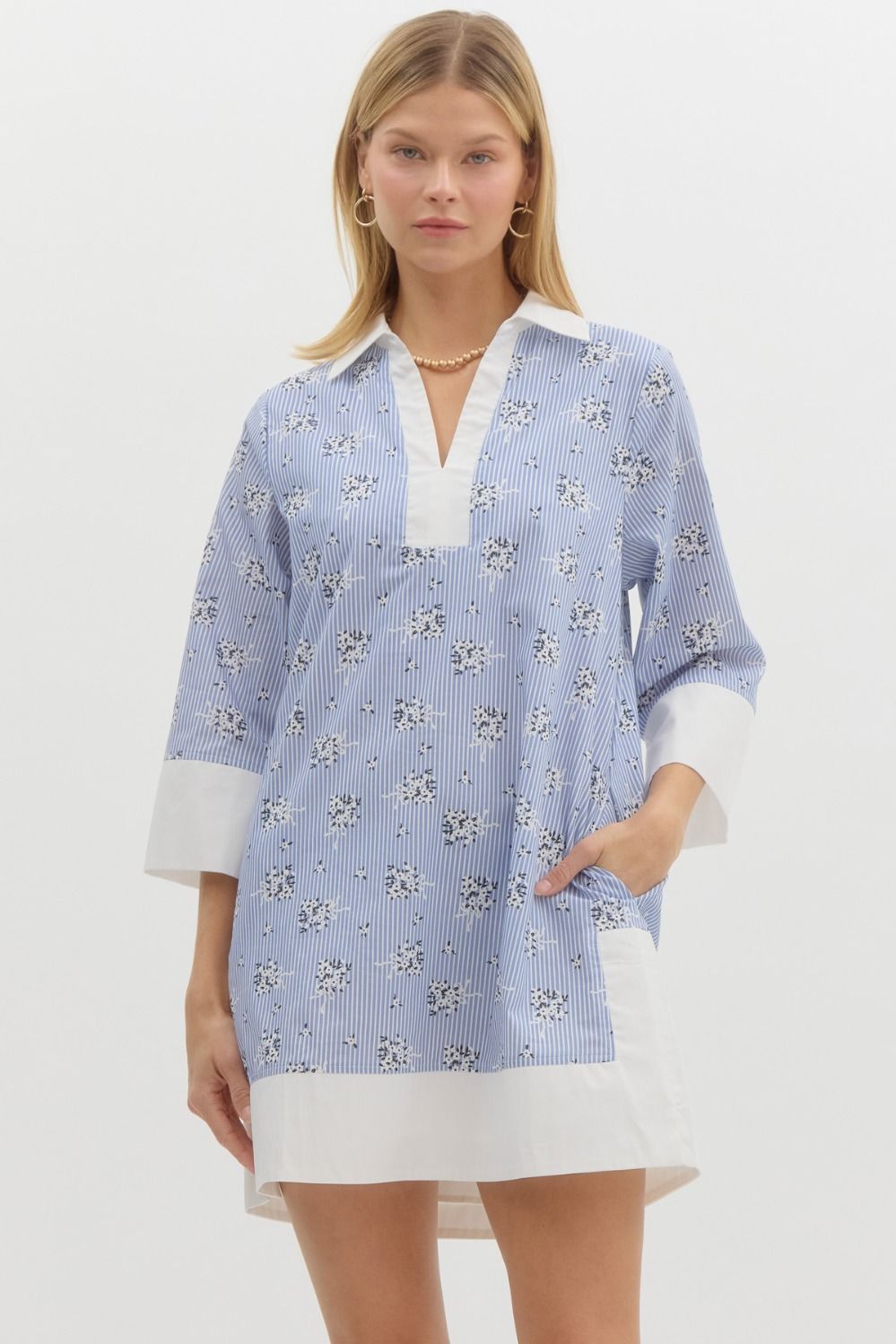 Wide Cuff Slv Pullover Dress