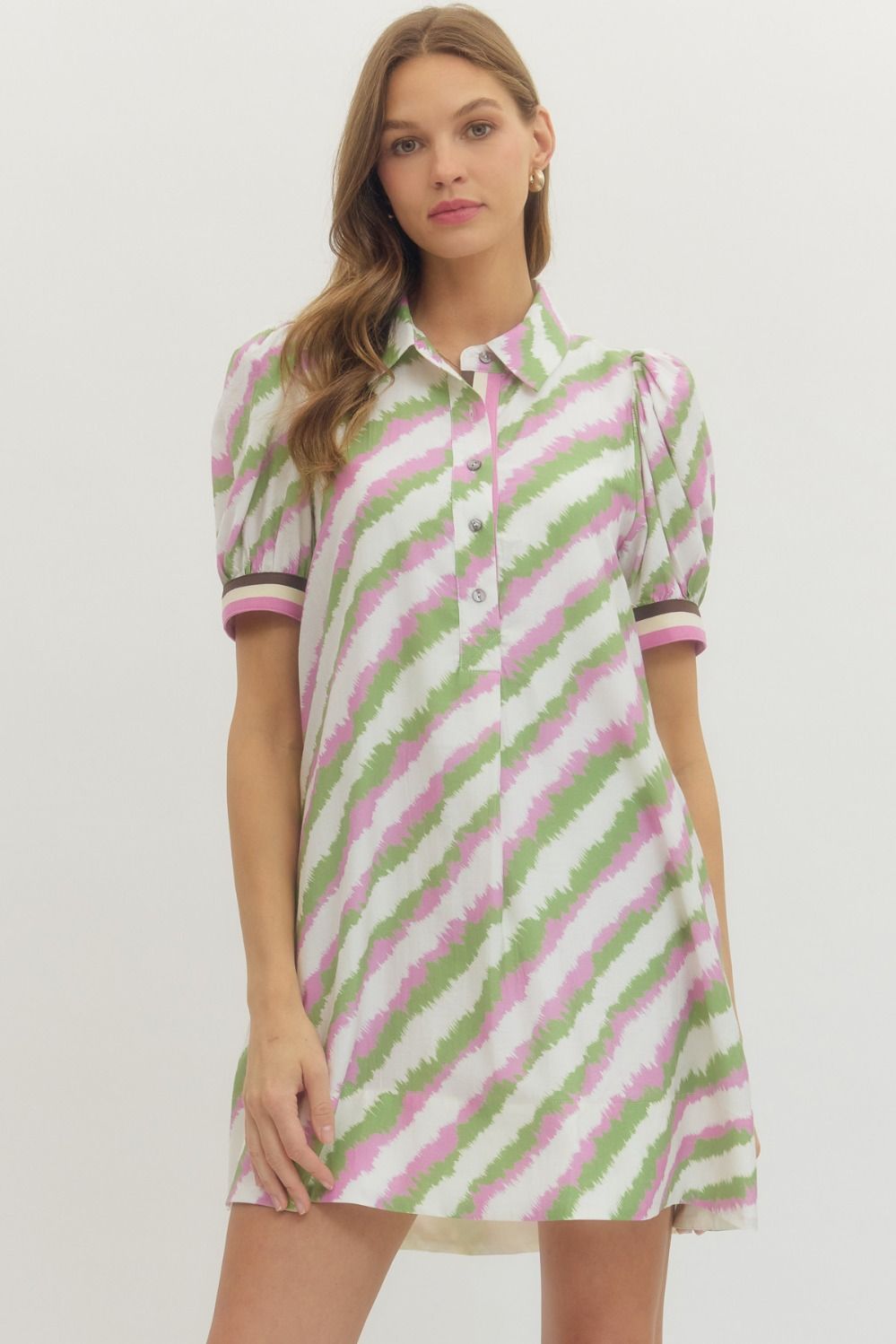Multicolor Puff Slv Dress