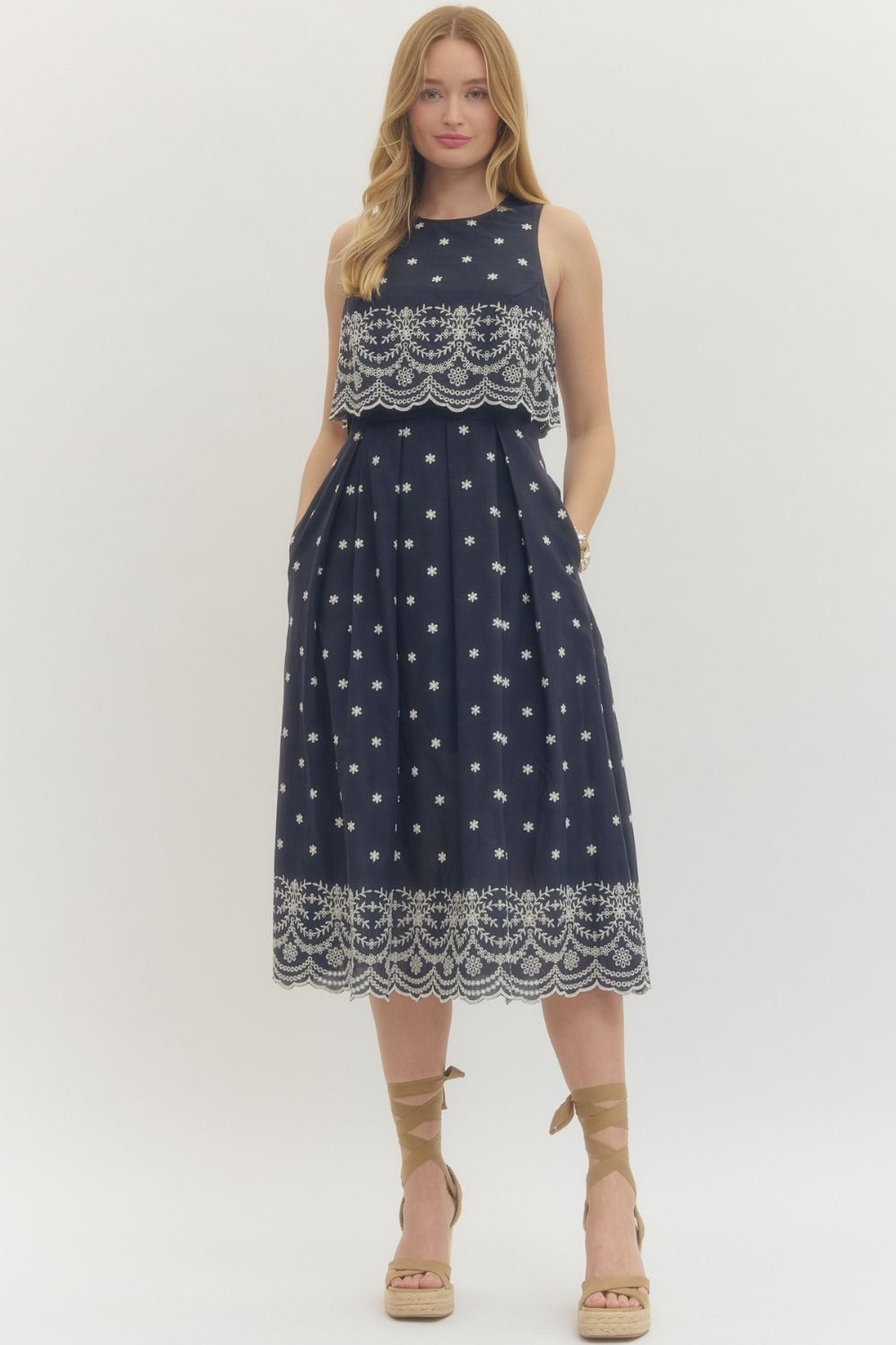 Scallop Lace Overlay Dress