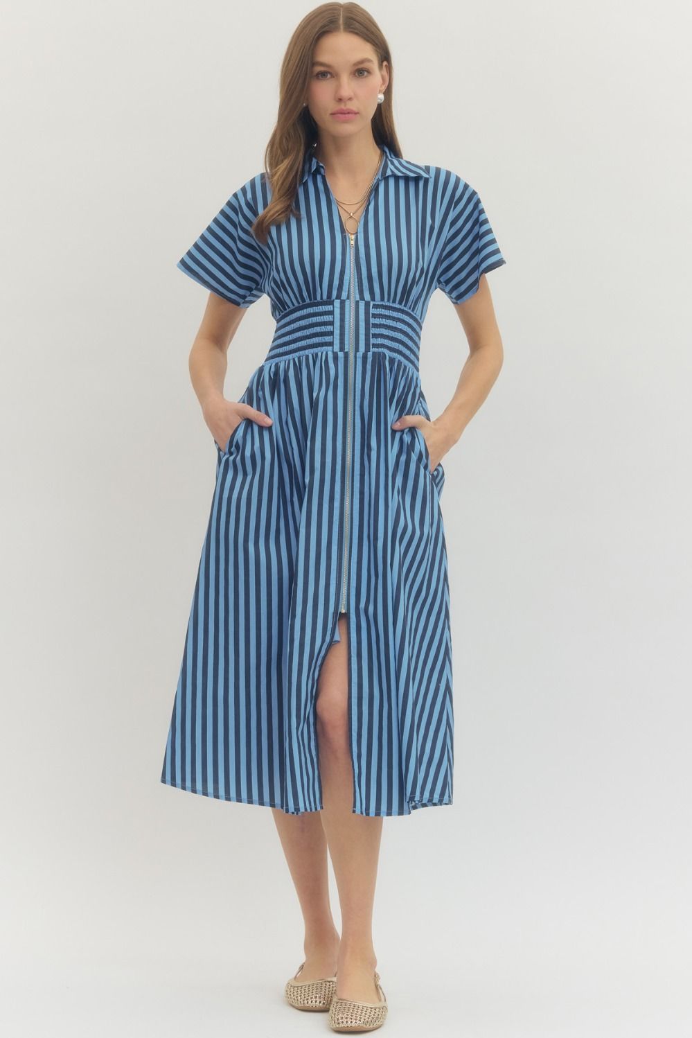 Smock Waist Detail Dress