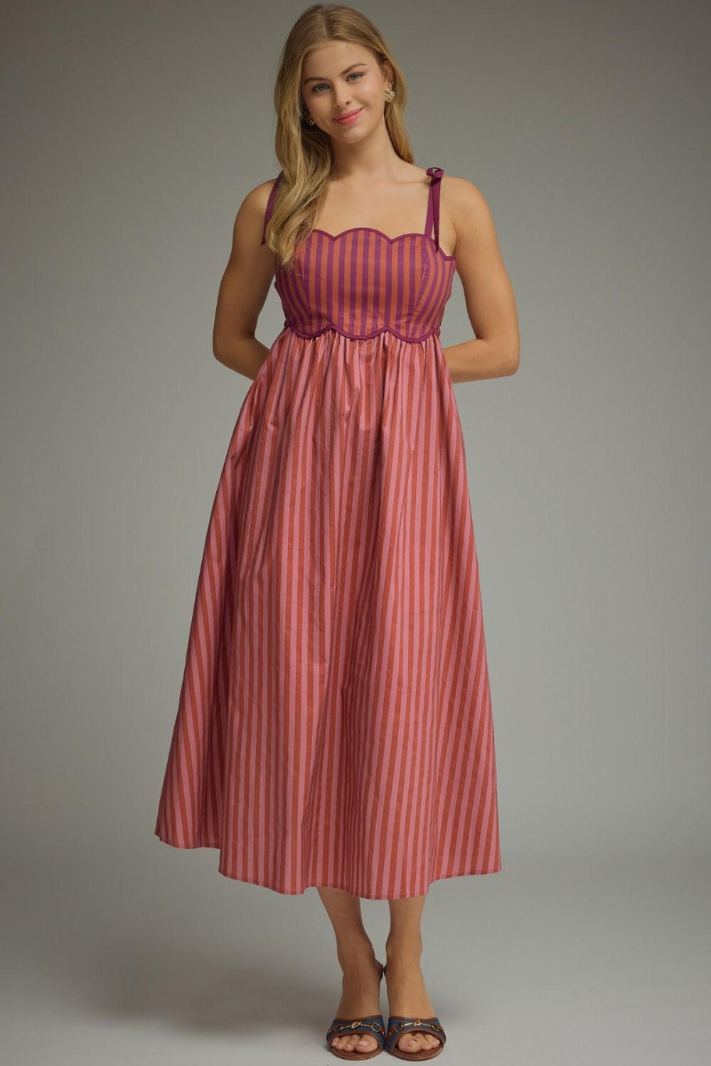 Plum Scallop Dress