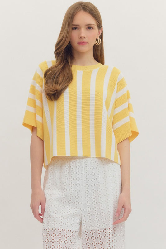 PINK Striped Dolman Top