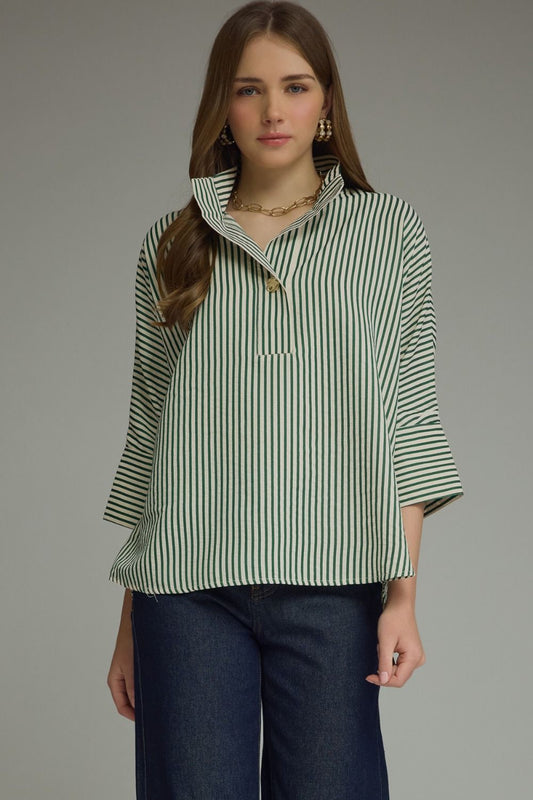 Brown Stripe Top