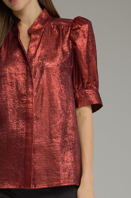 Burgundy Metallic Top