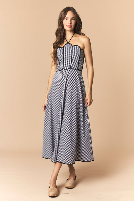 Shell Black Gingham Dress