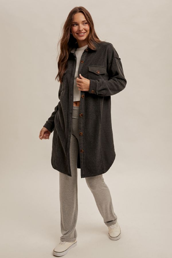 Fleece Contrast Shacket