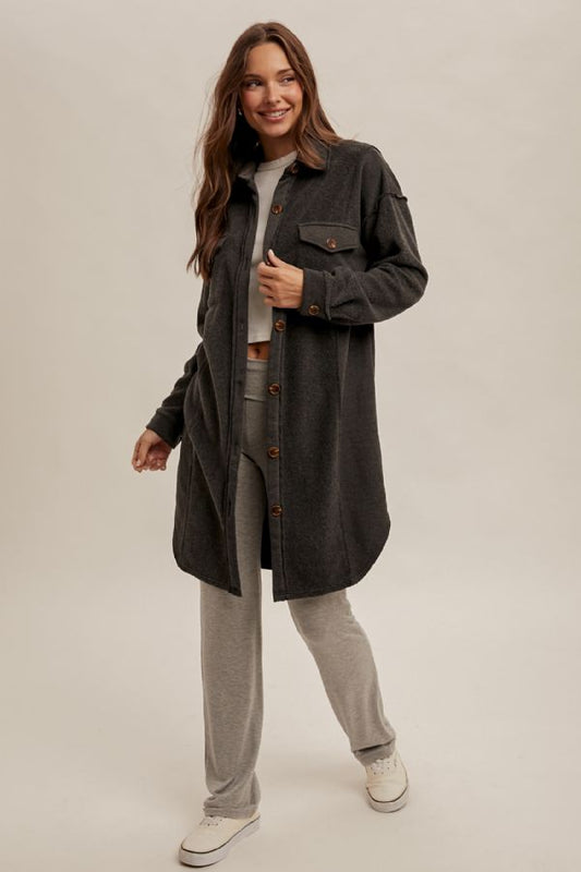 Fleece Contrast Shacket