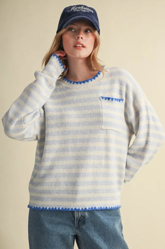 Cream Powder Blue Top